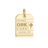 Cork Ireland ORK Luggage Tag Charm Gold