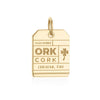 Gold Vermeil Ireland Charm, ORK Cork Luggage Tag - JET SET CANDY  (1720195153978)
