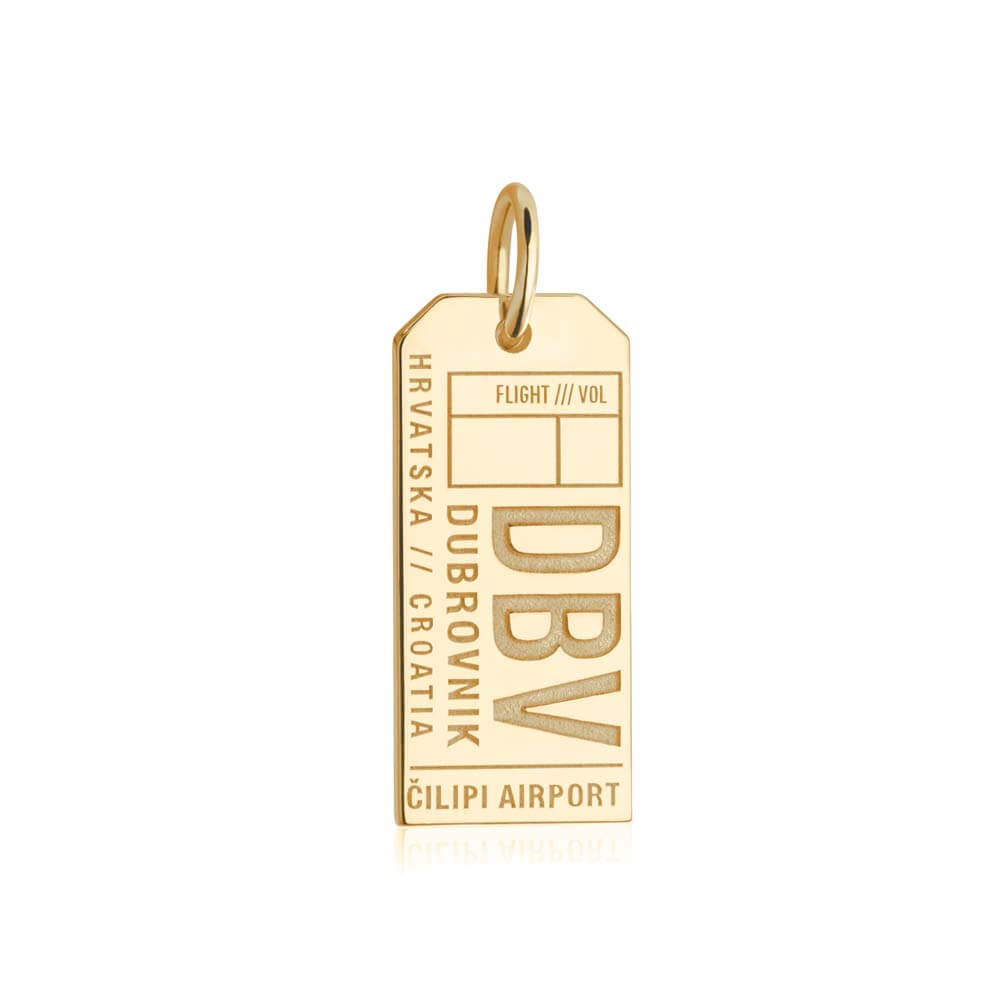 Gold Vermeil Croatia Charm, DBV Dubrovnik Luggage Tag - JET SET CANDY  (1720179785786)