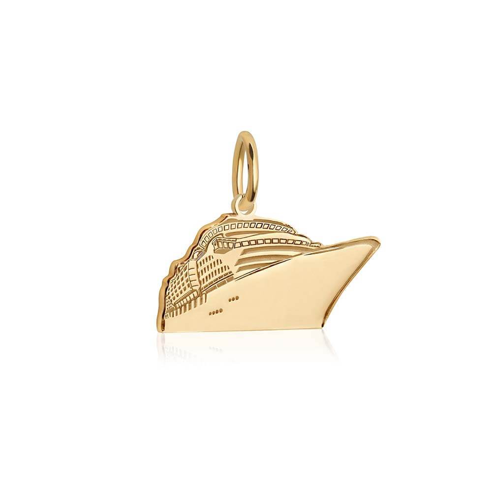 Gold Cruise Ship Charm - JET SET CANDY  (2351860613178)