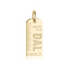 Dallas Texas USA DAL Luggage Tag Charm Gold