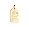 Solid Gold Vermeil Dallas Charm, DFW Luggage Tag - JET SET CANDY  (2335384895546)