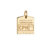 Gold Denmark Charm, CPH Copenhagen Luggage Tag - JET SET CANDY  (1720185487418)