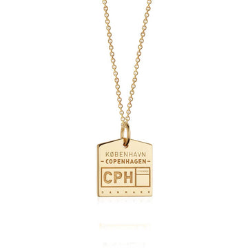 Gold Denmark Charm, CPH Copenhagen Luggage Tag