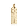 Dubai United Arab Emirates DXB Luggage Tag Charm Gold