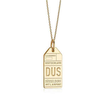 Dusseldorf Germany DUS Luggage Tag Charm Gold