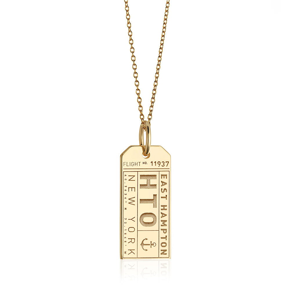 Gold East Hampton Airport HTO Luggage Tag Charm (4745275146328)