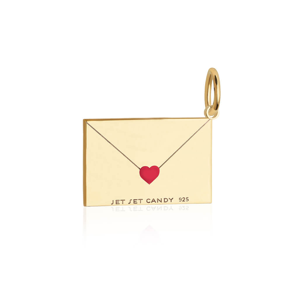 Solid Gold Customizable Air Mail Charm - JET SET CANDY (7671780475128)