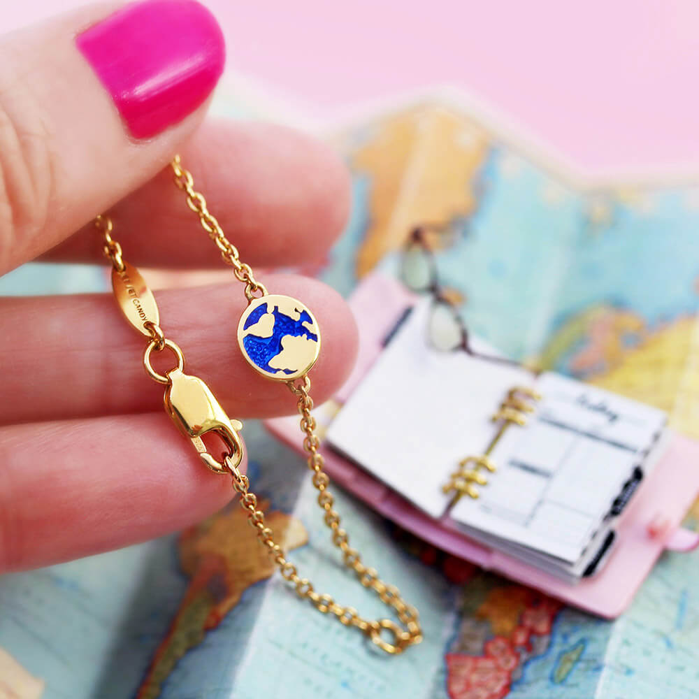 Silver Globe Baby Bracelet - JET SET CANDY (7674314195192)