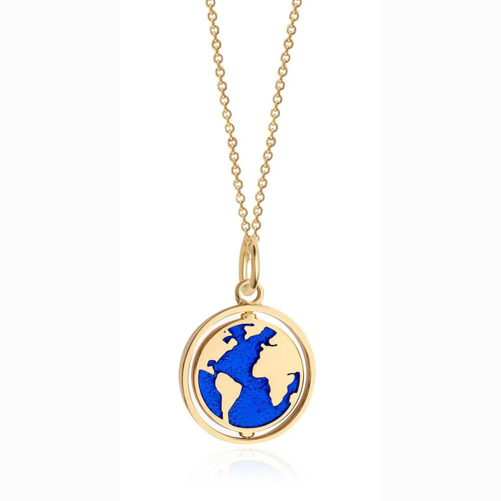 Large Gold Spinning Globe Charm (Ships Dec.) (6738296504504)