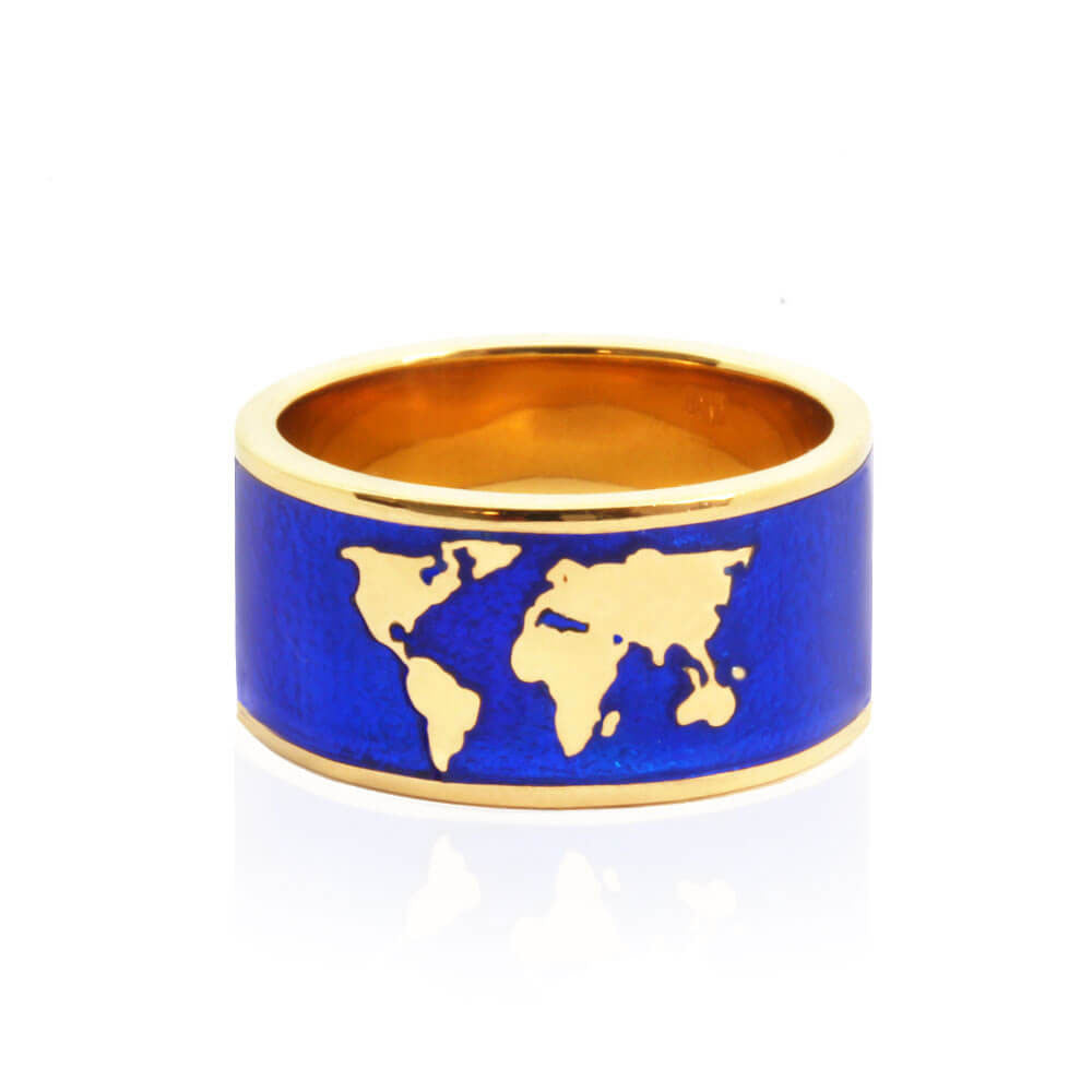 Gold World Map Ring - JET SET CANDY (7719415841016)