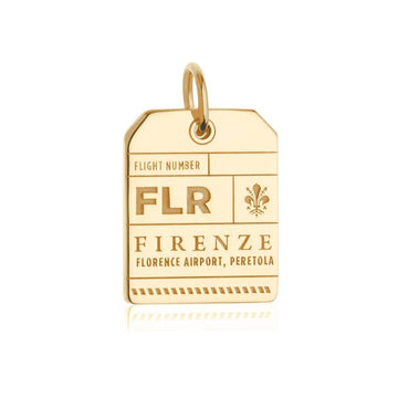 Florence Italy FLR Luggage Tag Charm Gold
