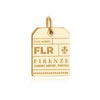 Florence Italy FLR Luggage Tag Charm Solid Gold