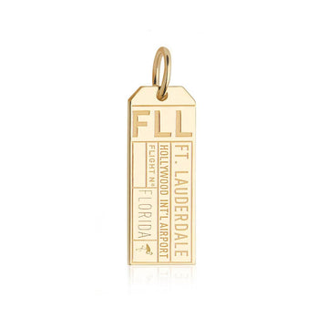 Fort Lauderdale Florida USA FLL Luggage Tag Charm Gold