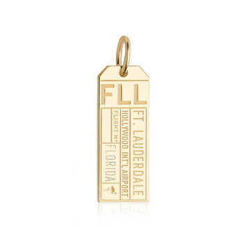 Fort Lauderdale Florida USA FLL Luggage Tag Charm Solid Gold