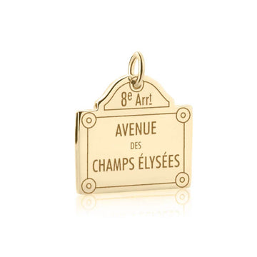 Solid Gold Champs-Élysées Sign Charm