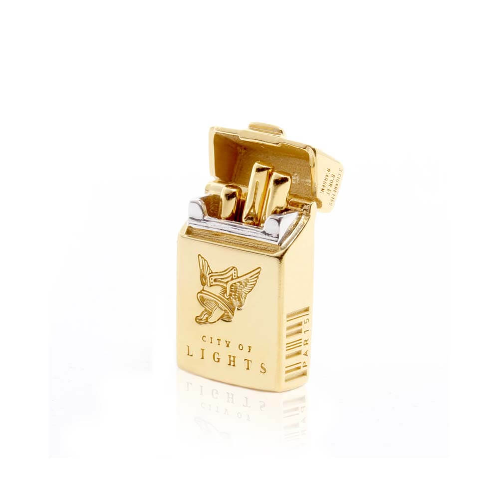 Solid Gold Gauloises French Cigarettes Charm - JET SET CANDY (1720171429946)