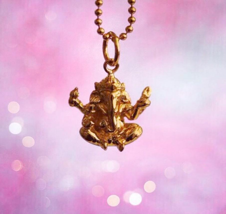 Gold Ganesha Charm - JET SET CANDY  (1720169037882)