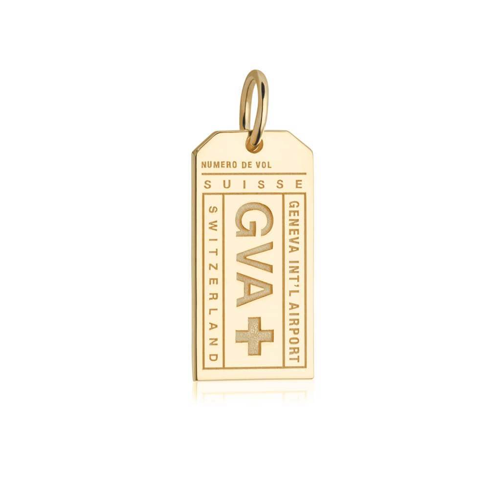 Geneva Swiss GVA Luggage Tag Charm Solid Gold – JET SET CANDY