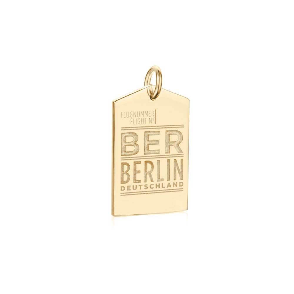 Solid Gold Vermeil Berlin Charm, BER Luggage Tag - JET SET CANDY  (1720191877178)