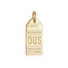 Dusseldorf Germany DUS Luggage Tag Charm Solid Gold