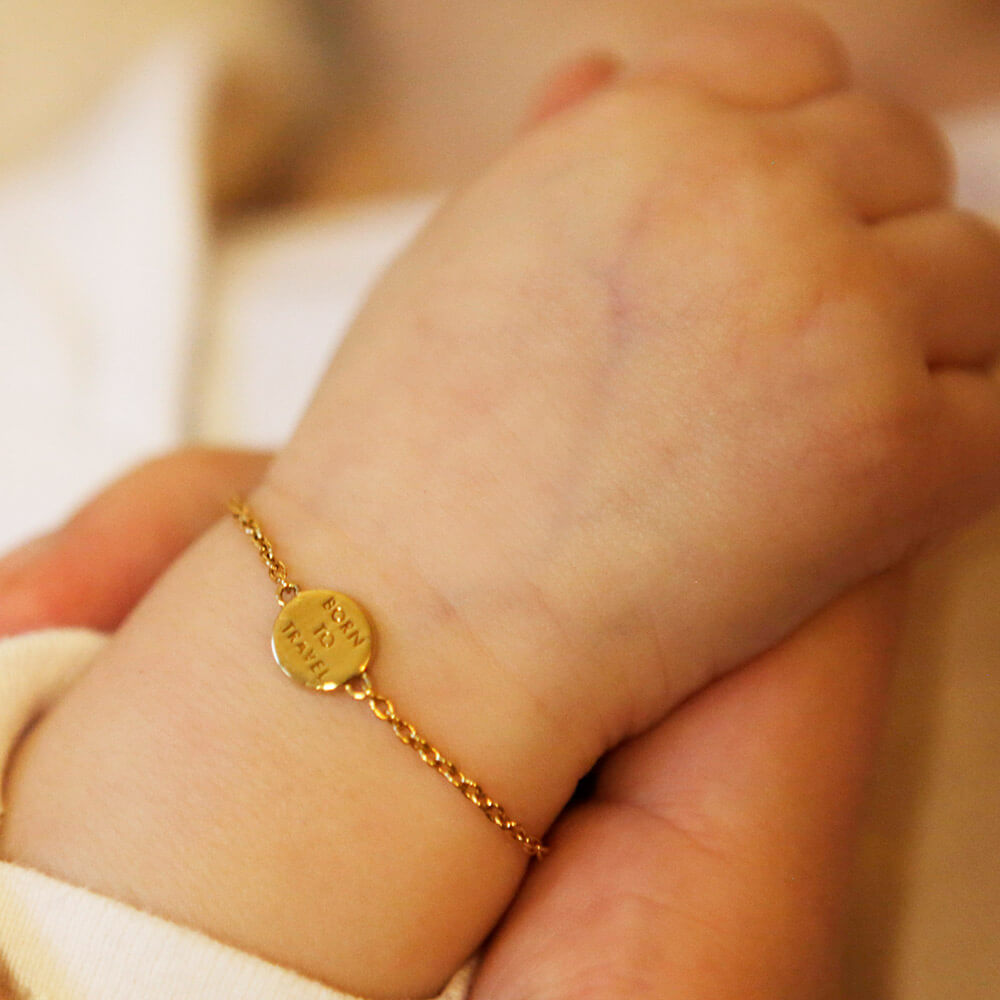 Gold Baby Globe Bracelet - JET SET CANDY (7674329891064)