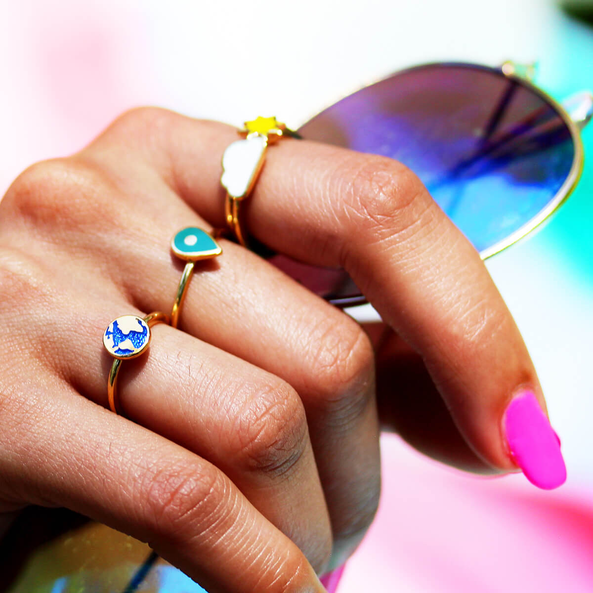 Silver Globe Ring - JET SET CANDY (6768660971704)