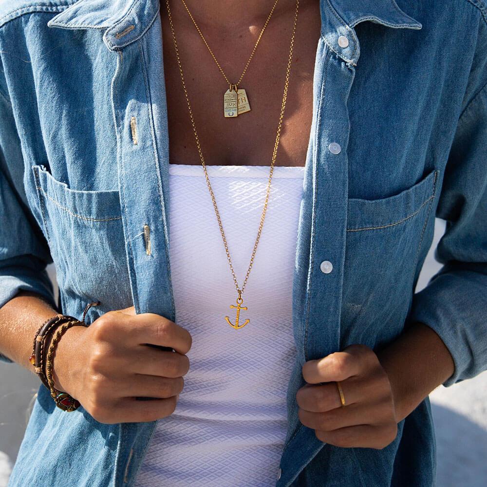 Gold Anchor Charm - JET SET CANDY  (1720177393722)