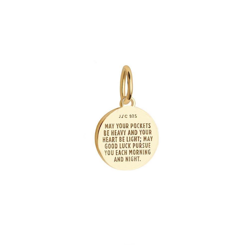 Mini Gold 4 leaf clover charm with green enamel (6546619760824)