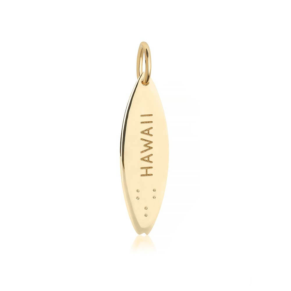 Gold Surfboard Charm, Hawaii - JET SET CANDY  (1720174542906)
