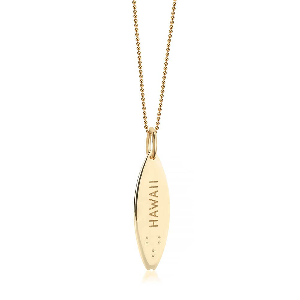 Gold Surfboard Charm, Hawaii - JET SET CANDY  (1720174542906)