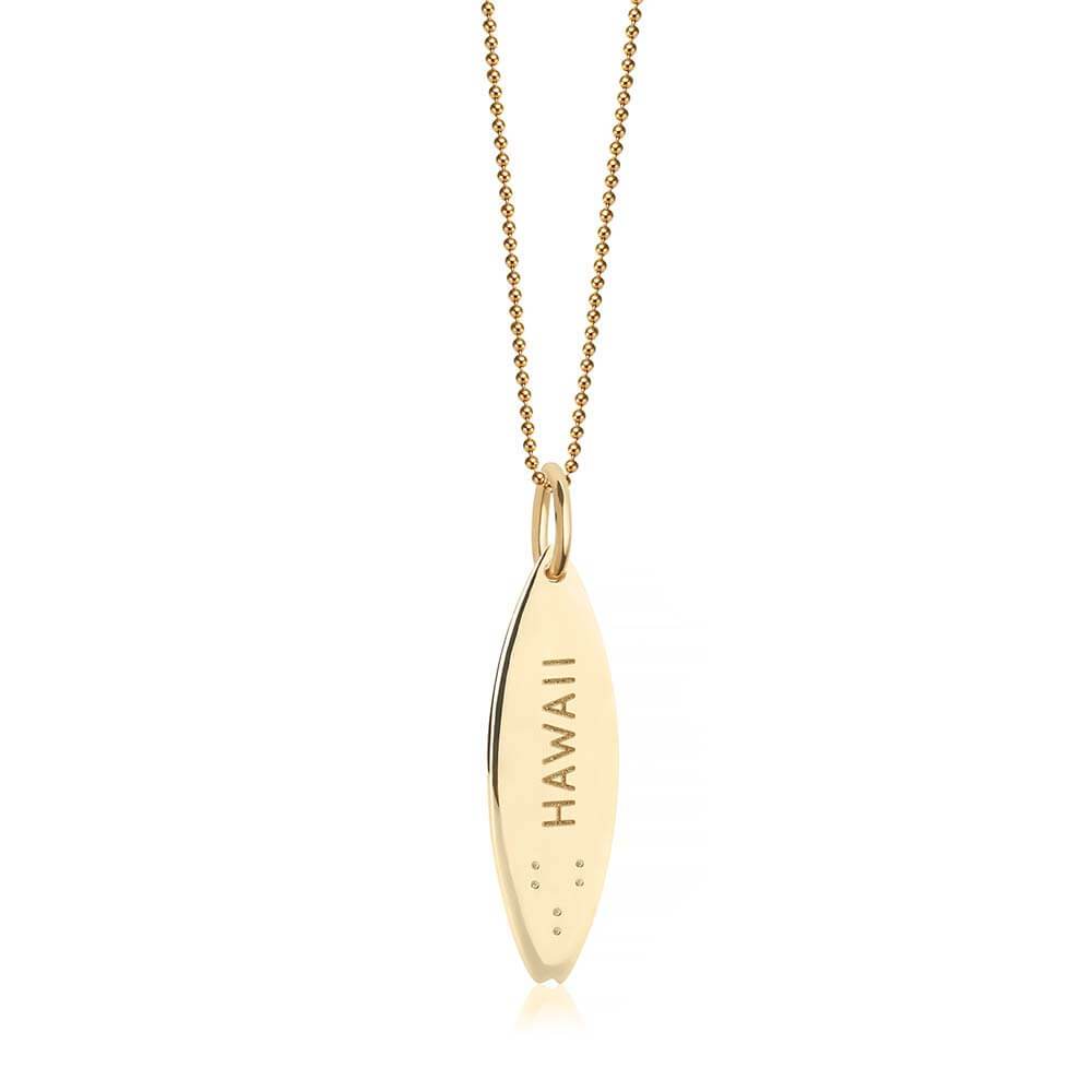 Gold Surfboard Charm, Hawaii - JET SET CANDY  (1720174542906)