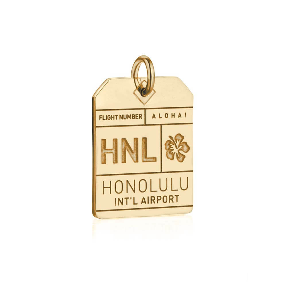 Honolulu Hawaii USA HNL Luggage Tag Charm Gold – JET SET CANDY