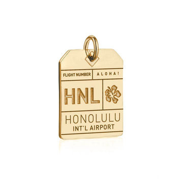 Gold Hawaii Charm, HNL Honolulu Luggage Tag