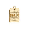 PRE ORDER: Solid Gold Hawaii Charm, HNL Honolulu Luggage Tag (Ships Nov.) (4745229762648)