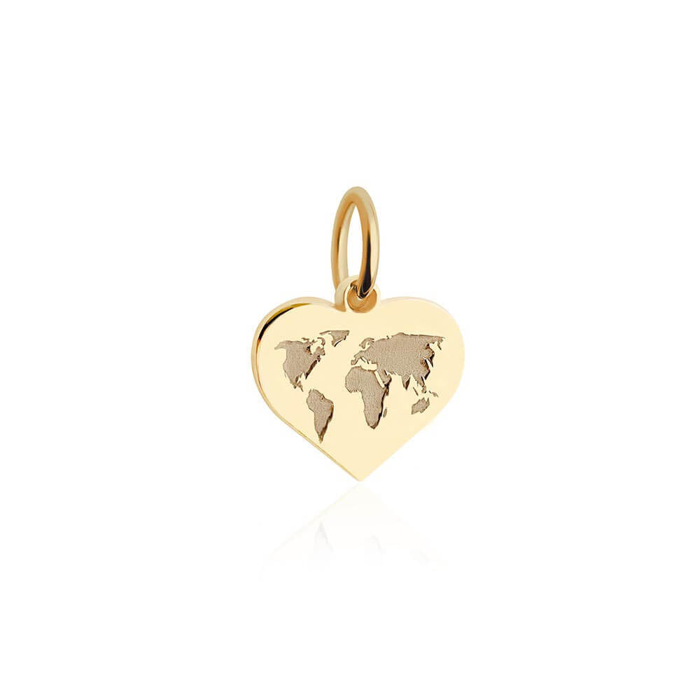 Mini Gold World Heart Map Charm-GWP (6636740903096)