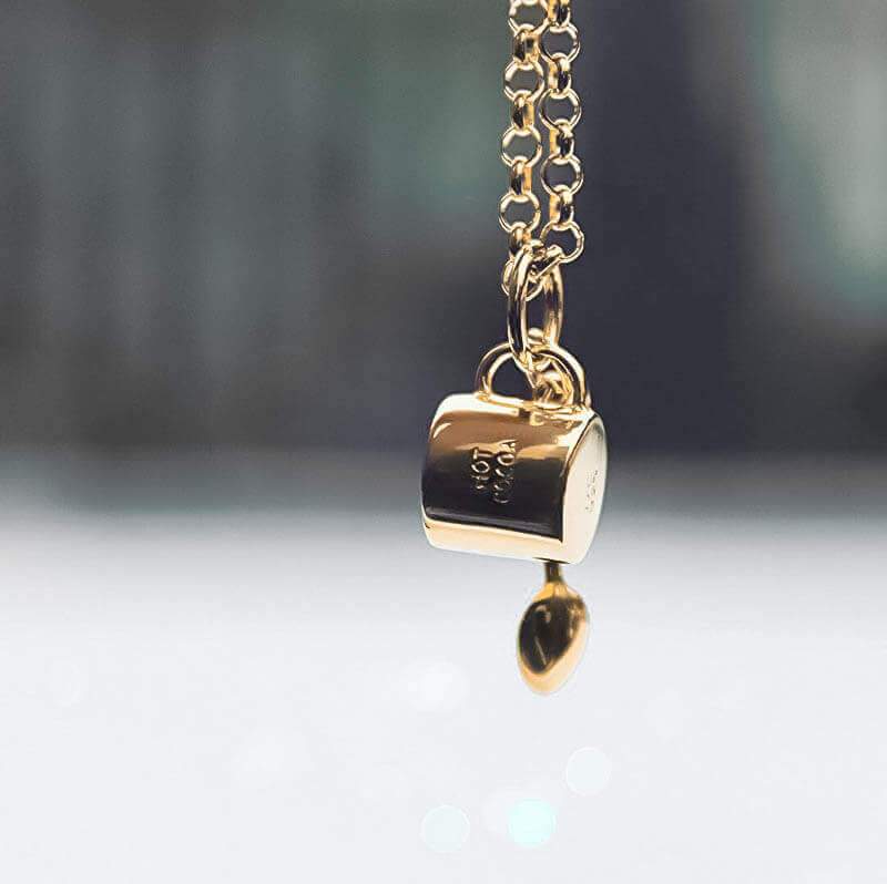 Gold Hot Chocolate Mug Charm - JET SET CANDY  (1766917242938)