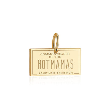 Gold Commonwealth of the Hotmamas Passport Stamp Charm