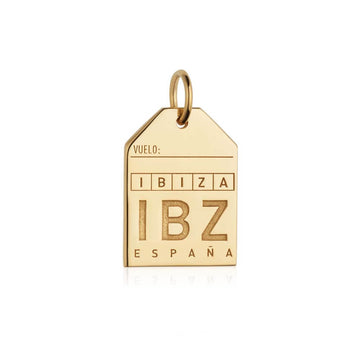 Ibiza Spain IBZ Luggage Tag Charm Gold