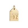 Ibiza Spain IBZ Luggage Tag Charm Solid Gold