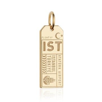 Gold Turkey Charm, IST Istanbul Luggage Tag