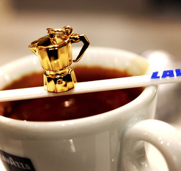 Espresso Coffee Pot Charm Italy Gold