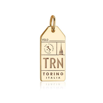 Torino Italy TRN Luggage Tag Charm Gold