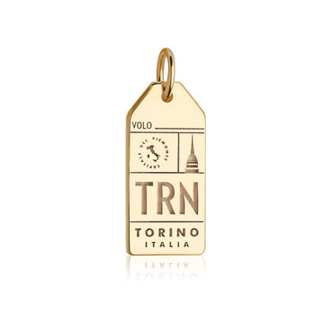 Torino Italy TRN Luggage Tag Charm Solid Gold
