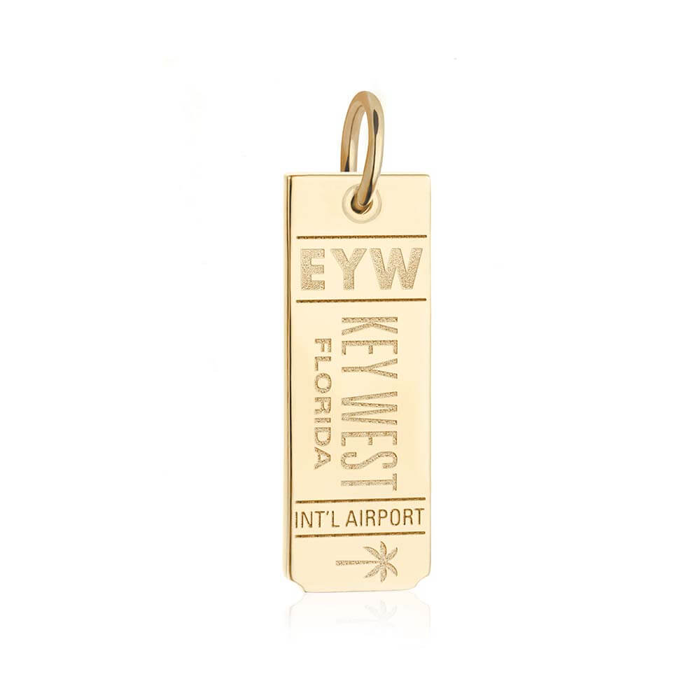 Gold Florida Charm, EYW Key West Luggage Tag - JET SET CANDY  (1720191647802)