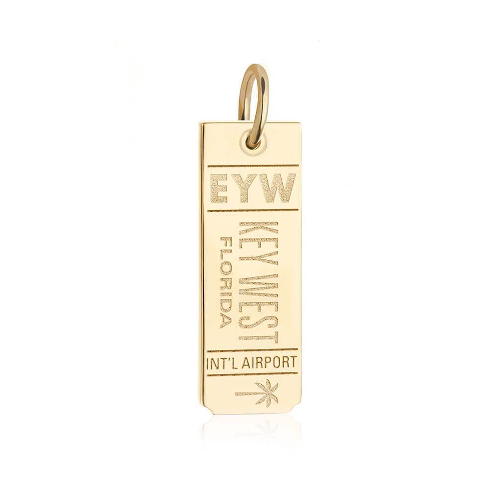 Solid Gold Florida Charm, EYW Key West Luggage Tag - JET SET CANDY  (1720191647802)