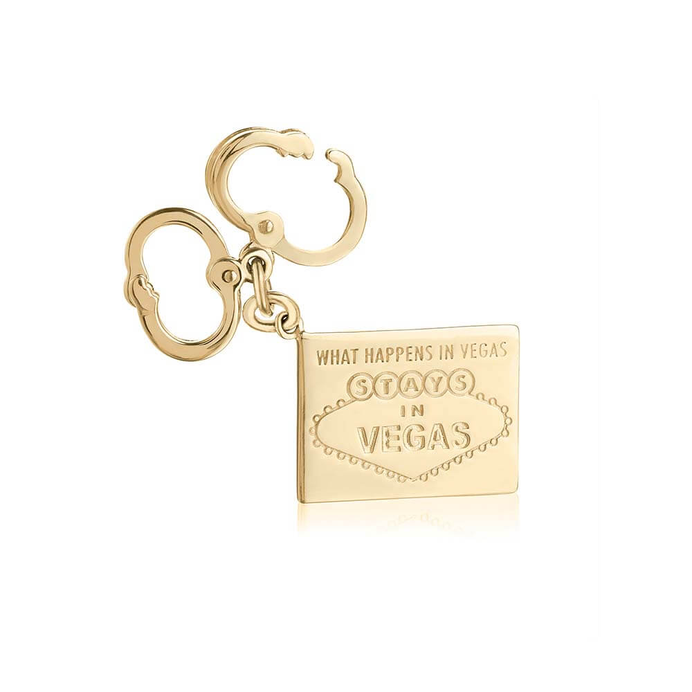 Gold Las Vegas Charm, Handcuffs - JET SET CANDY  (1720174116922)