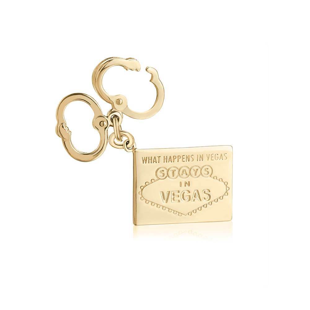 Gold Las Vegas Charm, Handcuffs - JET SET CANDY  (1720174116922)
