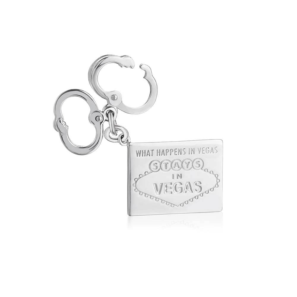 Silver Las Vegas Charm, Handcuffs - JET SET CANDY  (1720174084154)