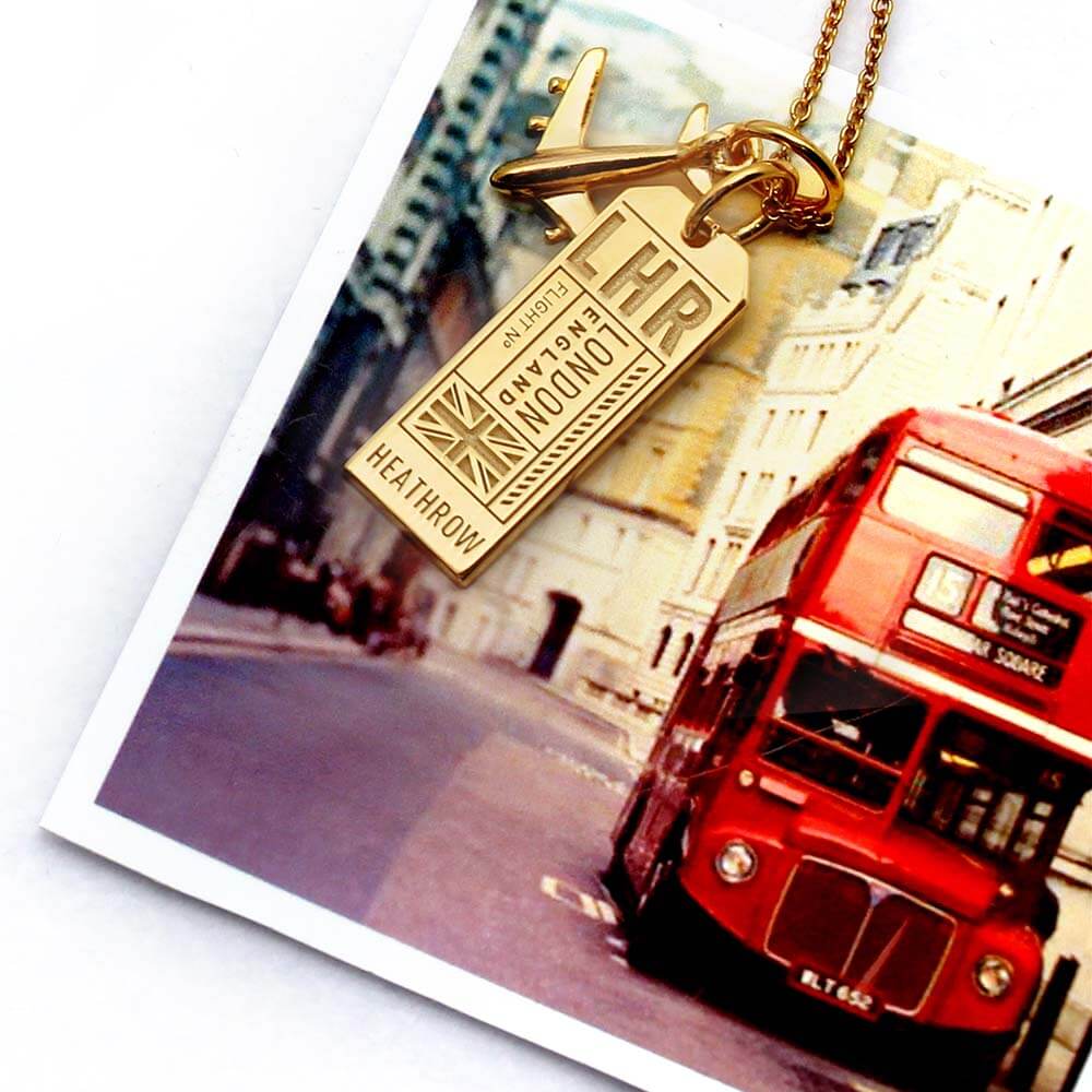 Solid Gold London Charm, LHR Luggage Tag - JET SET CANDY (1720187551802)